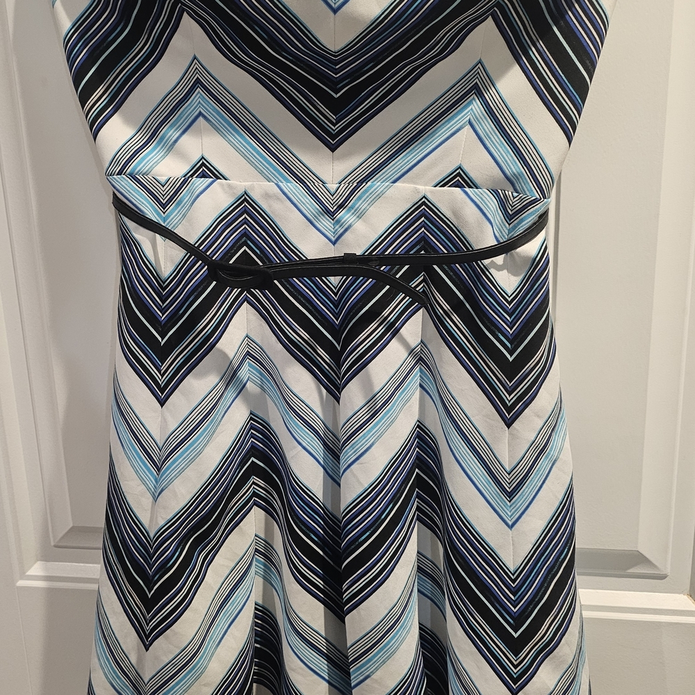 White House Black Market Striped Dress in Blue and Black